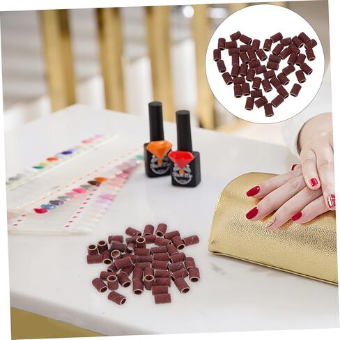 100pieces Grinding Machine Ring Sanding Bands for Nail Drill Abrasive Sleeves Grit Sanding Bands for Nail in Saudi Arabia
