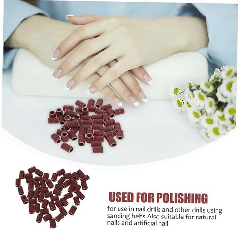100pieces Grinding Machine Ring Sanding Bands for Nail Drill Abrasive Sleeves Grit Sanding Bands for Nail in Saudi Arabia