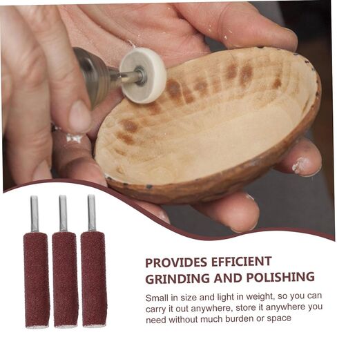 OUNONA 3pcs Rotary Tool Sanding Bits Kit Grit Sandpaper Drum Grinding Heads for DIY Finishing in Saudi Arabia