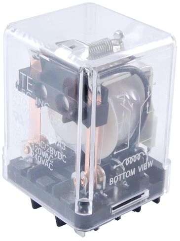 NTE Electronics R10-14D10-12B Series R10 General Purpose AC Relay, 3PDT-NO Contact Arrangement, 10 Amp, 12 VDC, Push to Test Button in Saudi Arabia