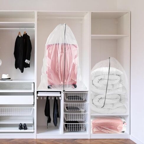 6 عبوات من أكياس تخزين بلاستيكية كبيرة جدًا برباط شفاف، 5 مل أكياس تخزين بلاستيكية كبيرة سميكة للغاية، مقاومة للغبار والرطوبة، 35 × 63 بوصة و35 × 47 بوصة in Kuwait