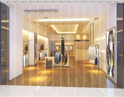 طقم ستائر الباب بشريط PVC - ستائر باب الفريزر المعزولة، بلاستيك PVC مقاوم للماء للشرفات الخارجية، مقاوم للرياح والثلج، مقاس W120xHL210 سم (47.24x82.68 بوصة) in Kuwait