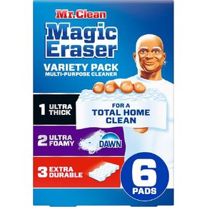 Mr. Clean Magic Eraser Sponge, All Purpose Cleaner, Cleaning Scrubber, Wall, Kitchen, Bathroom, Shower Cleaner, Melamine Sponge, Cleaning Pads, Variety Pack, 5 Extra Durable, & 3 Grease Magic Erasers in Kuwait