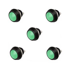 5Pcs Premium 12mm Aluminum Momentary PushButton Switch, 2 Pin Screw Terminal IP65 Waterproof Push Button Start Switch, Round Head Push Button (Blue) in Saudi Arabia