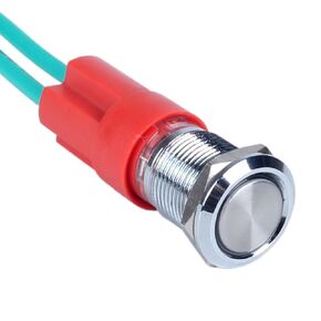 12mm Heavy Duty Momentary Metal Push Button Switch Waterproof Large Current 5Amp 12V 24V (ON)-Off 1NO for 1/2" Mounting Without LED in Saudi Arabia