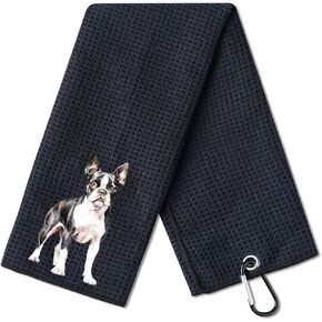 Boston Terrier Gifts for Men Women, Boston Terrier Golf Towel - 40 x 60cm Microfiber Golf Towel for Golf-Bags for Birthday, Christmas in Kuwait