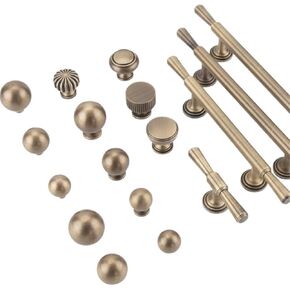 العتيقة النحاس الرجعية سحب درج بسيط الصلبة خزانة المطبخ مقبض طويل 1 قطعة (1029-25-Antique) in Kuwait