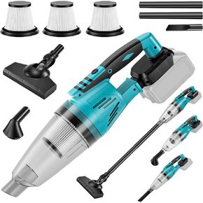 Cordless Vacuum Cleaner Compatible with Makita 18V Battery, Handheld Battery Powered Vacuum Portable Vacuum for Home, Car, Pet Hair, with 4-in-1 Nozzles & 3 HEPA Filter, No Batteries in Kuwait