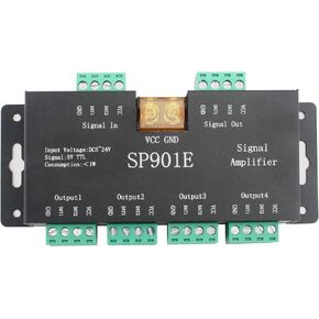 RGBZONE SP901E مضخم شريط البكسل، وحدة تحكم مكرر SPI لبيانات الإشارة لـ WS2801 WS2811 WS2812B WS2813 WS2815 SK6812 SK9822 شريط LED قابل للعنونة ولوحة مصفوفة قابلة للبرمجة بلون الحلم in Kuwait