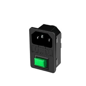 Green Light Push Switch Ac Power Socket Switch 15a high Current pin Character with Switch Cabinet Chassis 3 core Card Embedded(Socket 10A/15A) in Kuwait