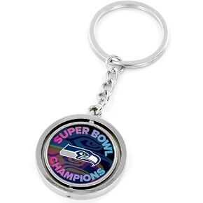 aminco Seattle Seahawks NFL Super Bowl LX Champions Rotating Keychain - Officially Licensed Collectible Gift in Kuwait