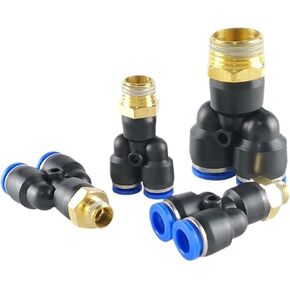 هوائي النحاس أنبوب الغاز المشترك المقابس السريعة موصل Y على شكل تي PX6-01/8-02/10-03 1 قطعة (PX12-04) in Kuwait