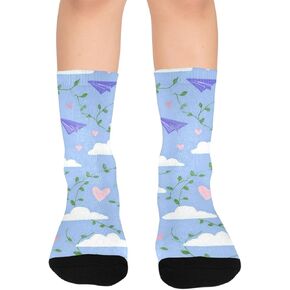 Art Cloud Heart Vines Hiking Socks - Toddler Boys & Girls Warm Thick Thermal Winter Crew Socks for School, Daily Wear & Outdoor Activities in Saudi Arabia