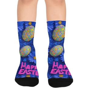 Happy Easter Blue Egg Hiking Socks - Toddler Boys & Girls Warm Thick Thermal Winter Crew Socks for School, Daily Wear & Outdoor Activities in Kuwait