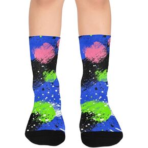 Neon Graffiti Pop Blue Hiking Socks - Toddler Boys & Girls Warm Thick Thermal Winter Crew Socks for School, Daily Wear & Outdoor Activities in Kuwait