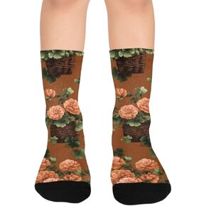 جوارب Clover and Ranunculus Art للمشي لمسافات طويلة - جوارب شتوية حرارية سميكة دافئة للأولاد والبنات للمدرسة، والارتداء اليومي والأنشطة الخارجية in Kuwait