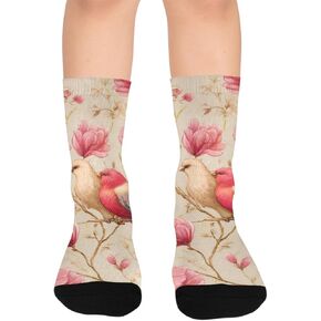 جوارب Blossom Bird Motif للمشي لمسافات طويلة - جوارب شتوية حرارية سميكة دافئة للأولاد والبنات الصغار للمدرسة، والارتداء اليومي والأنشطة الخارجية in Kuwait
