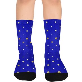 جوارب المشي لمسافات طويلة بنقاط ذهبية ملكية زرقاء - جوارب شتوية حرارية سميكة دافئة للأولاد والبنات للمدرسة، والارتداء اليومي والأنشطة الخارجية in Kuwait