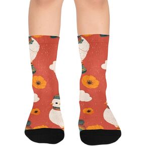 Winter Chick Flowers Hiking Socks - Toddler Boys & Girls Warm Thick Thermal Winter Crew Socks for School, Daily Wear & Outdoor Activities in Kuwait