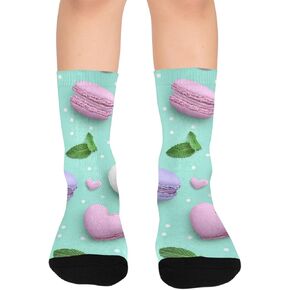 Macaron Heart Treat Art Hiking Socks - Toddler Boys & Girls Warm Thick Thermal Winter Crew Socks for School, Daily Wear & Outdoor Activities in Kuwait