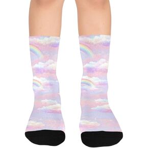 Soft Rainbow Vibe Hiking Socks - Toddler Boys & Girls Warm Thick Thermal Winter Crew Socks for School, Daily Wear & Outdoor Activities in Kuwait