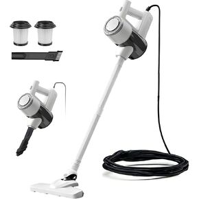 مكنسة كهربائية بكابل طاقة طويل للغاية بطول 33 قدمًا، مكنسة كهربائية محمولة بقوة 600 وات وخفيفة الوزن 2 في 1، كوب غبار سعة 1.5 لتر، فلتر HEPA قابل للغسل، مكنسة كهربائية سلكية للأرضيات الصلبة والبلاط in Kuwait