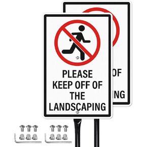 Please Keep Off Of The Landscaping Sign with Stakes 2 Pack Rust Free Aluminum Signage 12 × 8 Inches Keep Off Landscaping Signs for Yard Lawn Garden Outdoor in Saudi Arabia