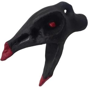 ازتيك الموت صافرة بصوت أعلى - صافرة صراخ أصيلة مصنوعة يدويا مع تصميم فريد من نوعه على شكل جمجمة الغراب، صافرة الموت الغراب الراتنج (أسود) in Kuwait