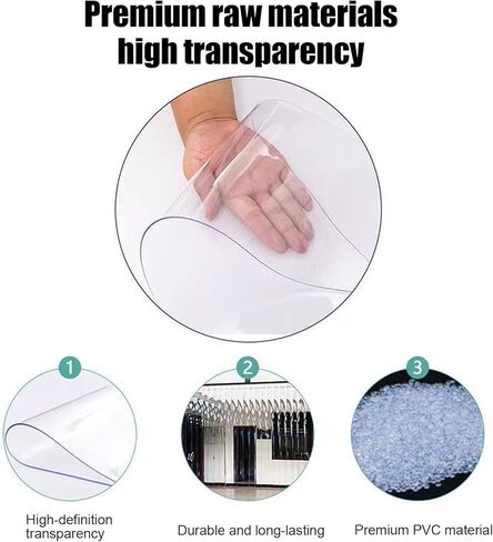 Clear PVC Strip Curtain for Freezer & Warehouse Doors, Soft Vinyl Door Flap, Weatherproof Replacement Curtain, 180x190cm, Commercial Use, Winter Insulation in Saudi Arabia