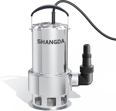 مضخة مستنقع 1.5 حصان مضخة مياه غاطسة 4500 جيجا في الساعة من الفولاذ المقاوم للصدأ مضخات نقل تصريف المياه الكهربائية النظيفة/القذرة مع محولات لبركة حوض الاستحمام الساخن in Kuwait