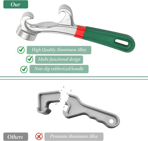 أداة فتاحة دلو سعة 5 جالون، 8.27 بوصة مع مقبض مطاطي غير قابل للانزلاق ومفتاح ربط غطاء دلو طلاء من الألومنيوم، أداة إزالة سطل غطاء فتاحة العلب المعدنية للمنزل الصناعي in Kuwait