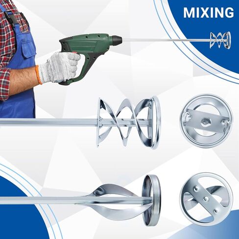 مجموعة MorningRo المكونة من 2 خلاط طلاء لمرفق مثقاب خلاط الطلاء المثقاب ومجاديف خلط 15.7 بوصة ومكره خلط 2.3 بوصة، مزيج من 1 إلى 3 جالون من الطلاء والراتنج والخرسانة والمزيد in Kuwait