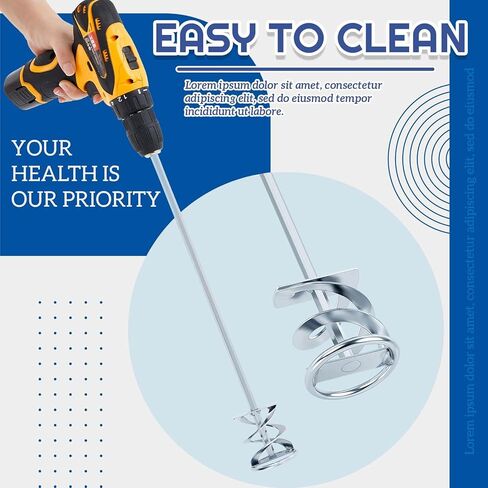 مجموعة MorningRo المكونة من 2 خلاط طلاء لمرفق مثقاب خلاط الطلاء المثقاب ومجاديف خلط 15.7 بوصة ومكره خلط 2.3 بوصة، مزيج من 1 إلى 3 جالون من الطلاء والراتنج والخرسانة والمزيد in Kuwait