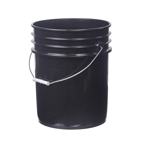 Hudson Exchange 5 Gallon (3 Pack) Bucket Pail Container with Gamma Seal Lid, Food Grade BPA Free HDPE, Black in Saudi Arabia