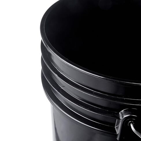 Hudson Exchange 5 Gallon (3 Pack) Bucket Pail Container with Gamma Seal Lid, Food Grade BPA Free HDPE, Black in Saudi Arabia