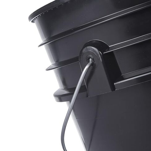 Hudson Exchange 5 Gallon (3 Pack) Bucket Pail Container with Gamma Seal Lid, Food Grade BPA Free HDPE, Black in Saudi Arabia