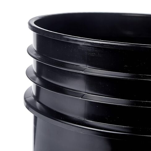 Hudson Exchange 5 Gallon (3 Pack) Bucket Pail Container with Gamma Seal Lid, Food Grade BPA Free HDPE, Black in Saudi Arabia