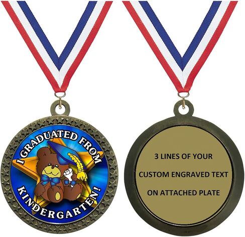 ميداليات سريعة من 1 إلى 50 عبوة منقوشة بجائزة الميدالية الذهبية للتخرج من رياض الأطفال مع نص مخصص شخصي LD212-FCL499 in Kuwait