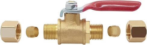 Joywayus النحاس صمام الكرة إيقاف 3/8 "ضغط × 3/8" ضغط في اتجاهين خرطوم صمام المناسب (حزمة من 2) in Saudi Arabia