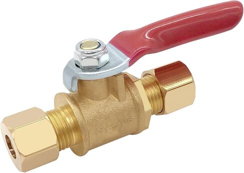 Joywayus النحاس صمام الكرة إيقاف 3/8 "ضغط × 3/8" ضغط في اتجاهين خرطوم صمام المناسب (حزمة من 2) in Saudi Arabia