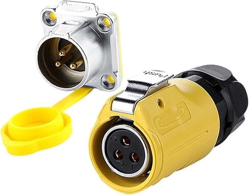 LP-20 female male waterproof aviation socket 3-pin yellow reverse IP68 connector UL(Female plug) in Kuwait