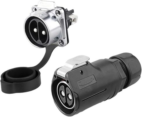 Locking wire LP28 waterproof aviation 2 core 3 core 50A current power fast charging socket(2 core flange reverse installation) in Kuwait