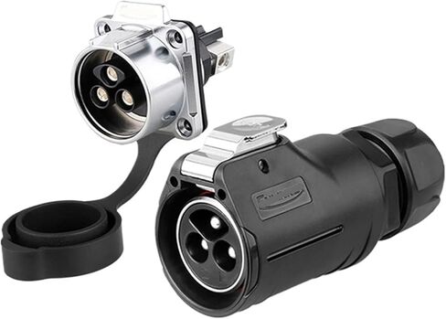 Locking wire LP28 waterproof aviation 2 core 3 core 50A current power fast charging socket(2 core flange reverse installation) in Saudi Arabia