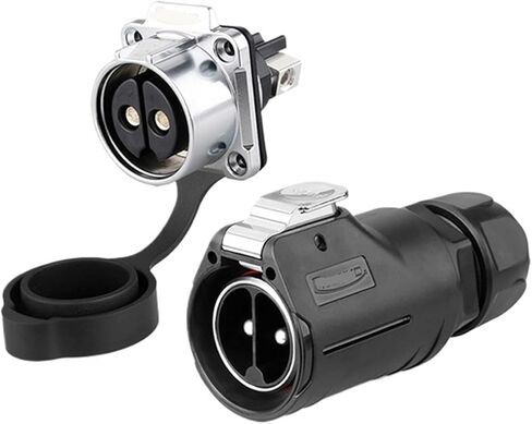 Locking wire LP28 waterproof aviation 2 core 3 core 50A current power fast charging socket(2 core flange reverse installation) in Saudi Arabia
