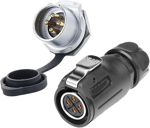 LP20 aviation 4-pin female male threaded panel waterproof connector(Single hole reverse mounting) in Saudi Arabia