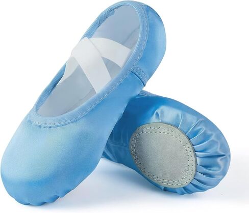 أحذية باليه للأطفال الصغار للفتيات، شباشب باليه من الساتان، أحذية رقص باليه بدون أربطة للفتيات (طفل صغير/طفل صغير/طفل كبير/نساء) in Kuwait