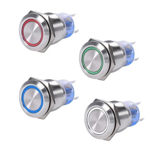 Keenso Push Button Switch, LED Latching Switch, 12V 19mm Self Locking On Off Switch for Cars, Motorcycles, Industrial Equipment, Home Automation, DIY Projects, Robotics, Electric Tools in Saudi Arabia