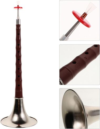 SUPVOX Suona Ethnic Wind Instrument Set with High-strength Abs Resin Material, Lightweight Silver Chinese Suona for Music Practice and Beginner Study in Saudi Arabia