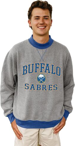 Blue 84 NHL Officially Licensed Mock Crewneck Sweatshirt Twill Embroidery in Saudi Arabia