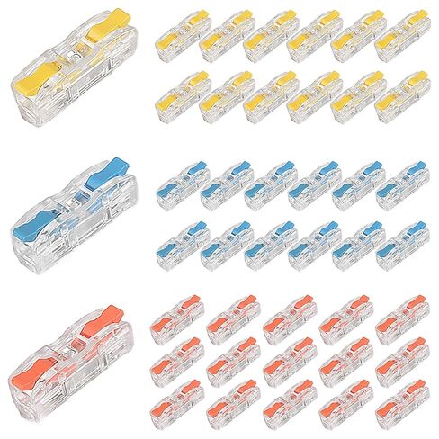 39pcs Conductor Compact Connectors Lever Connectors Nuts, Electrical Wire Terminals for Any Circuit Inline Splices 28-12 AWG (SPL-1) 3 Colors in Saudi Arabia